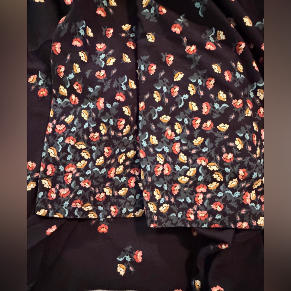 NWT The Loft Black Floral Wrap Dress - Picture 5 of 7